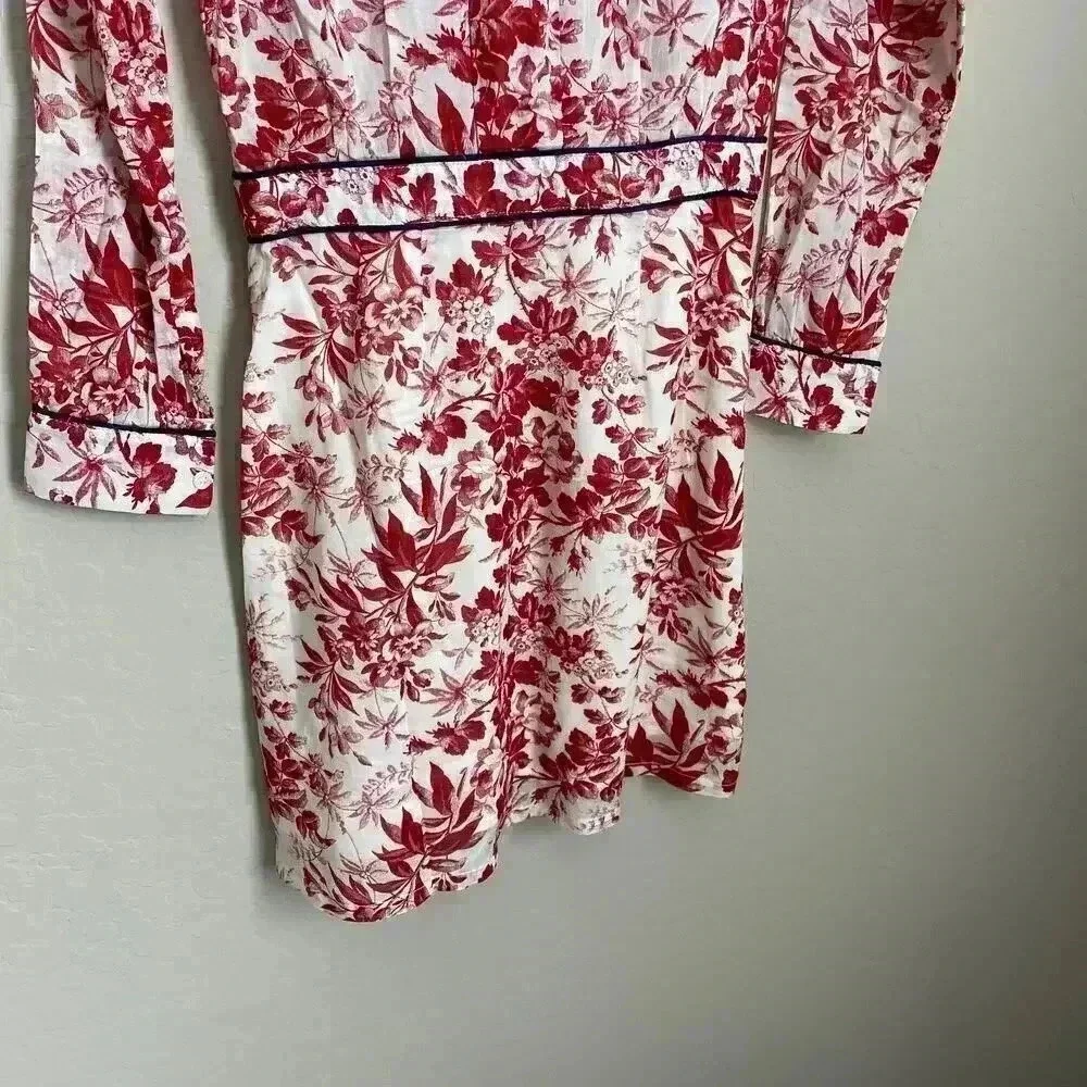 FRNCH Floral Print V-Neck Dress Red Size Small‎